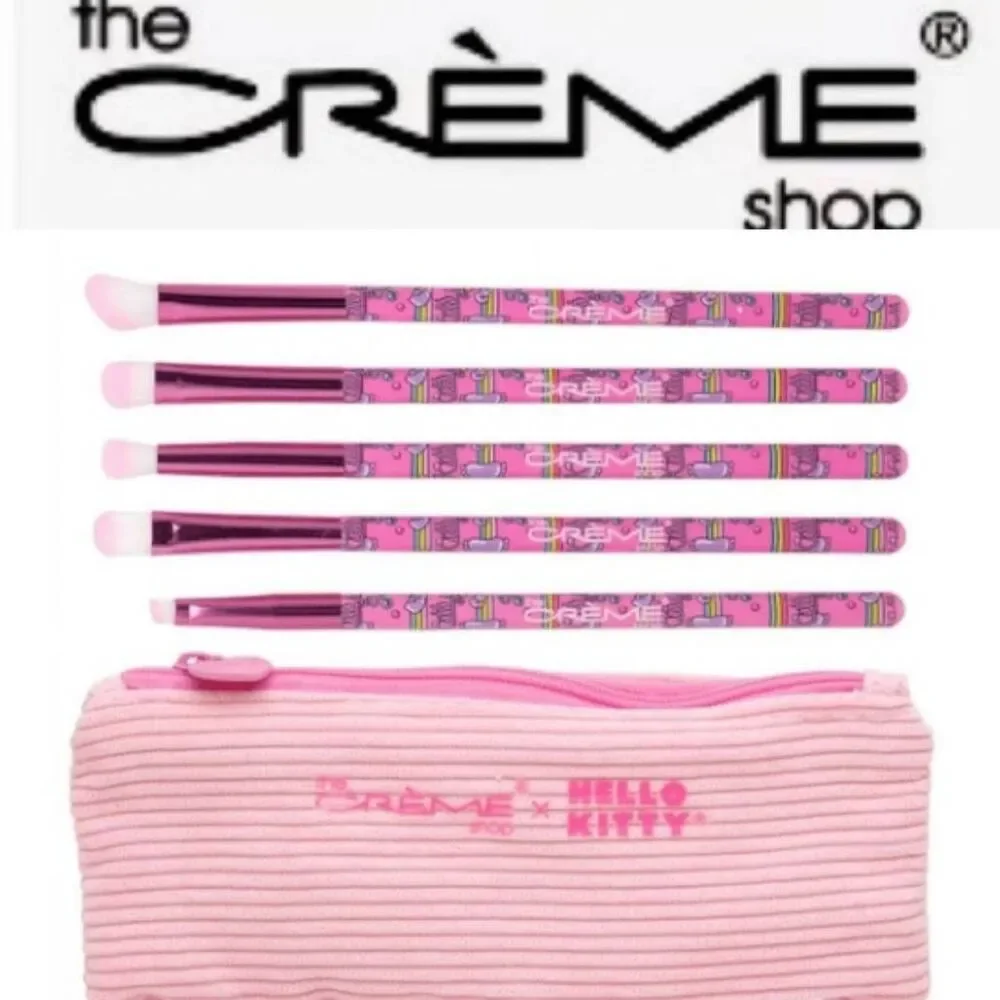 The Creme Shop X Hello Kitty Soft‎ Essentials Eyeshadow Brush Set w/Bag